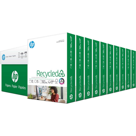 HP Recycled30 Paper: White 92 Brightness Letter Size 20 lb Weight Quick Drying - 500 Sheets/Ream - Copy & Printer Paper