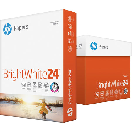 HP Papers BrightWhite24 Office Paper - White - 100 Brightness - Letter - 8 1/2" x 11" - 24 lb Basis Weight - Quick Drying, Smear Resistant - White - 500 / Ream