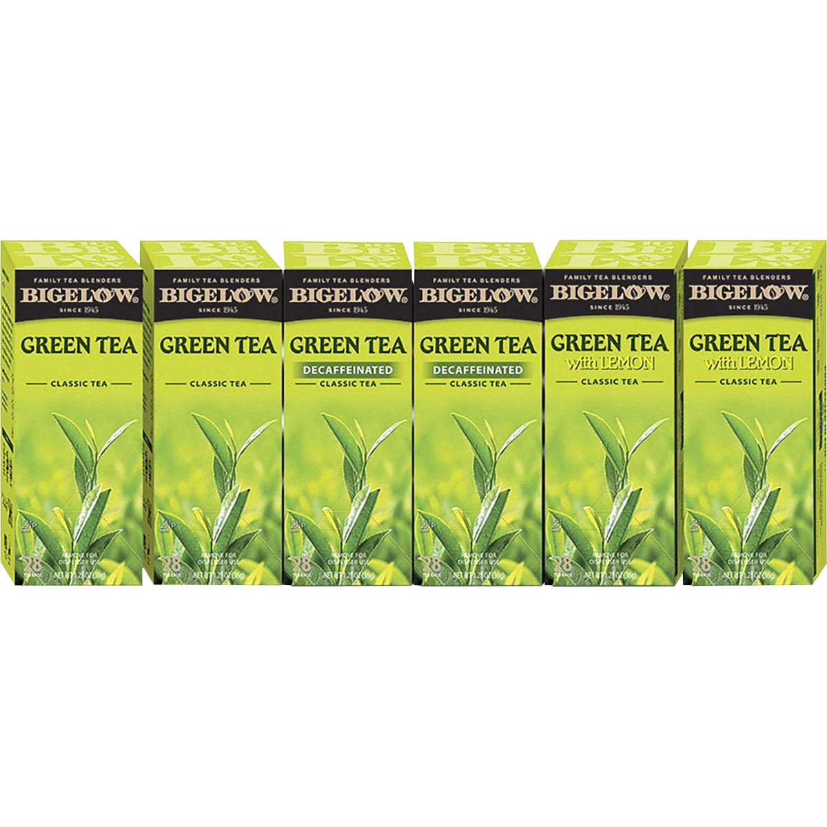 Bigelow Assorted Flavor Green Tea Bag - Green Tea - 28/Box - 6 / Carton