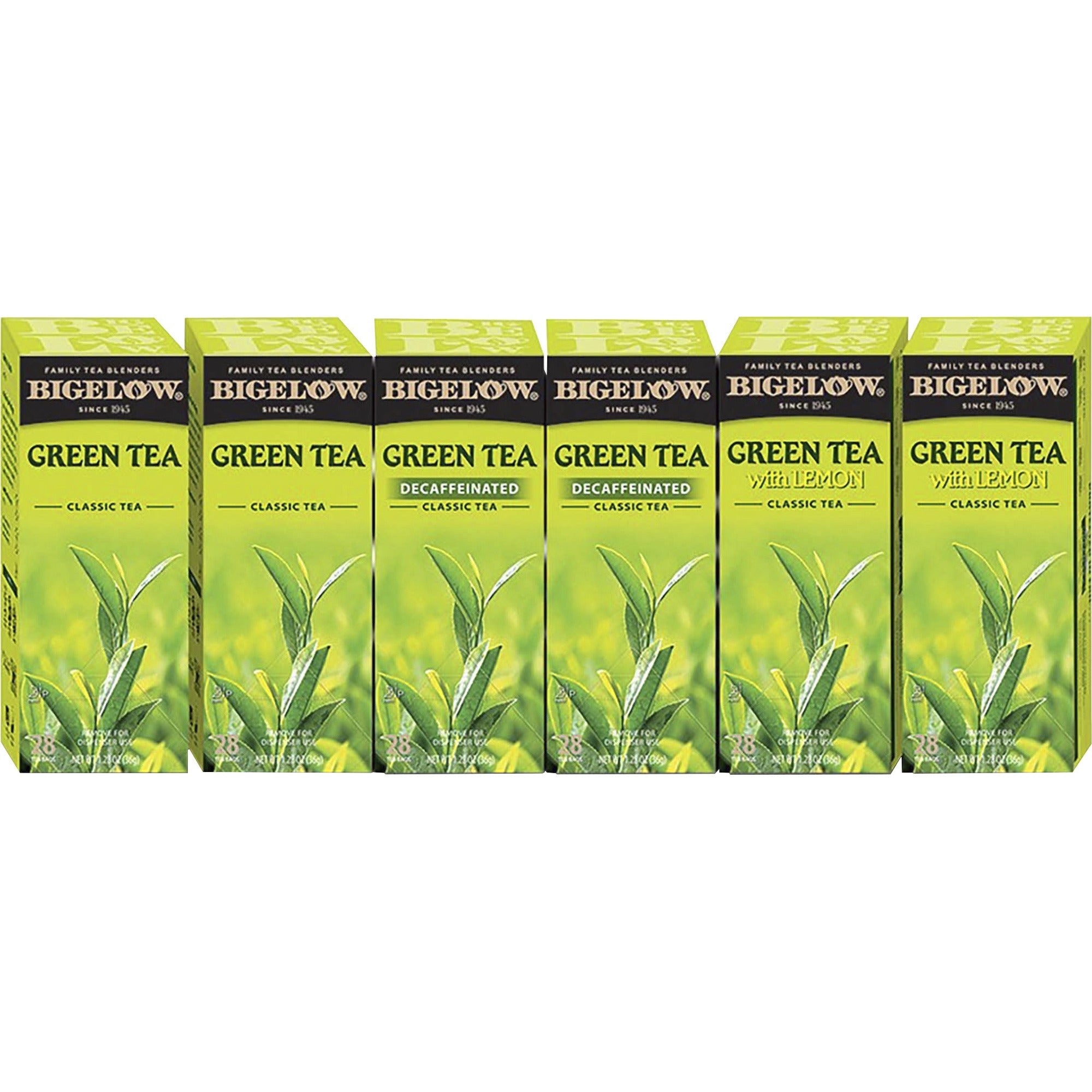 Bigelow Assorted Flavor Green Tea Bag - Green Tea - 28/Box - 6 / Carton