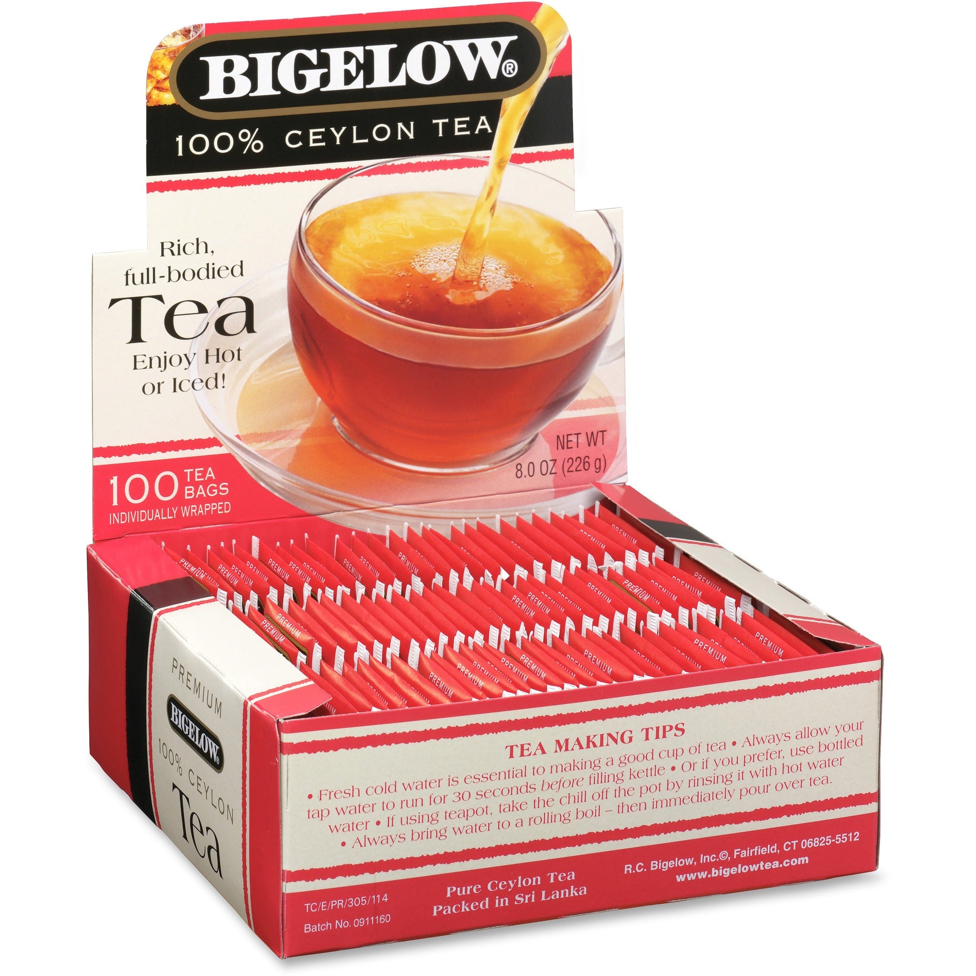 Bigelow 100% Ceylon Black Tea Bag - Black Tea - 100 / Box