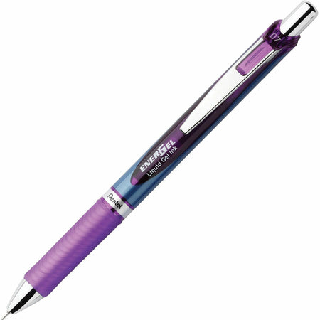 EnerGel EnerGel RTX Liquid Gel Pen - 0.7 mm Medium Needle Pen Point - Refillable - Retractable - Violet Ink - Gel-based - Blue Barrel - Stainless Steel Tip - 1 Each