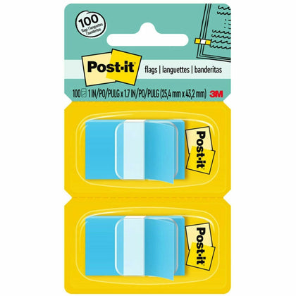 Post-it® Flags: Blue 1’’ x 1 3/4’’ Rectangle Unruled - 100 Pack - Indexing Flags