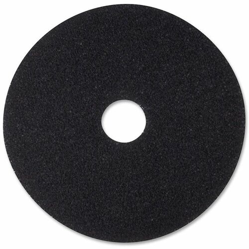 3M Black Stripping Pads - Round - 17" Diameter - Stripping, Floor - Hard, Concrete Floor - 175 rpm to 600 rpm Speed Supported - Textured, Adhesive, Durable, Abrasive, Dirt Remover - Nylon, Polyester Fiber - Black - 5 / Carton