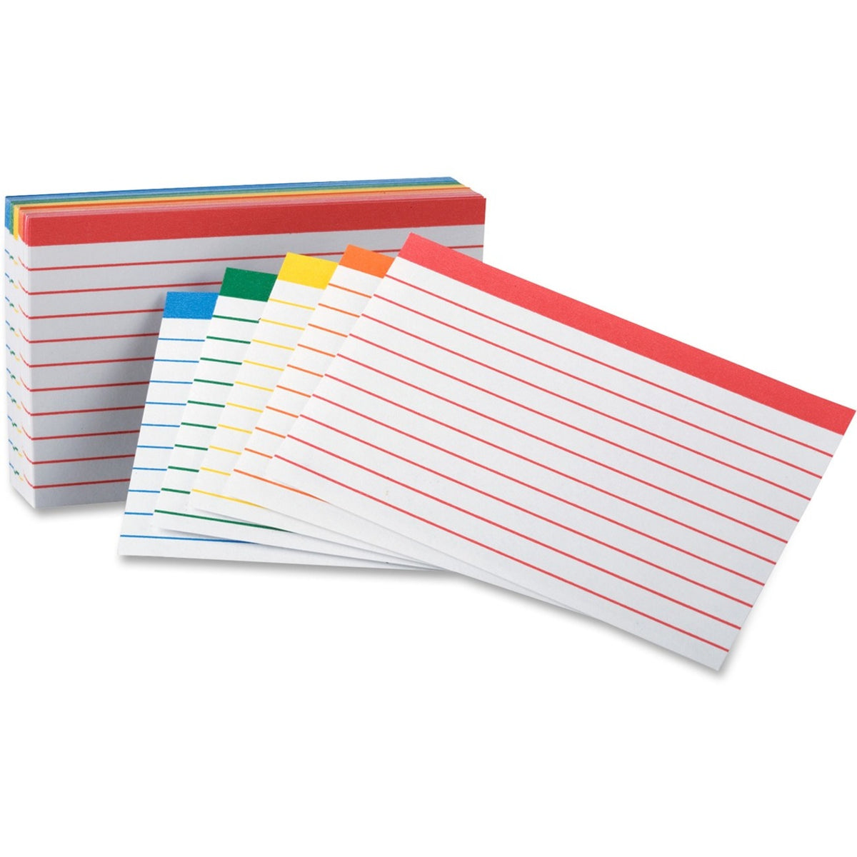 Oxford Color Coded Bar Ruling Index Cards - 100 Sheets - Front Ruling Surface - Index Card - 3" x 5" Sheet Size - Acid-free - 100 / Pack