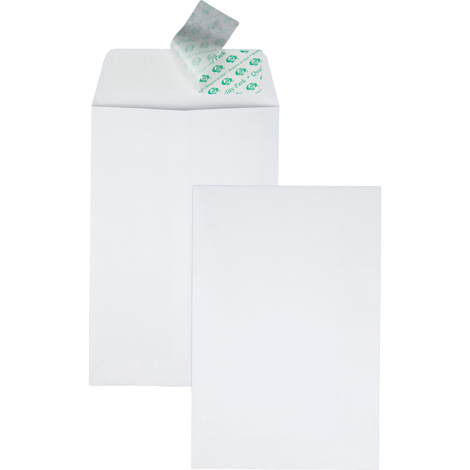 Quality Park 6 x 9 Catalog Envelopes with Self-Seal Closure - Catalog - #1 - 6" Width x 9" Length - 28 lb - Peel & Seal - White - Wove - 100 / Box