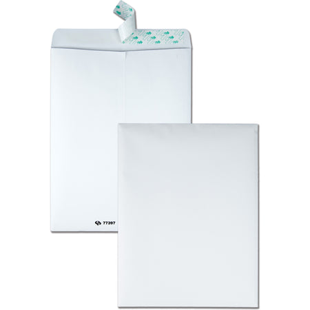 Quality Park 10 x 13 Tech-no-Tear Paper Out Catalog Envelopes with Self-Sealing Closure - Catalog - #13 1/2 - 10" Width x 13" Length - Self-sealing - White - Paper - 100 / Box