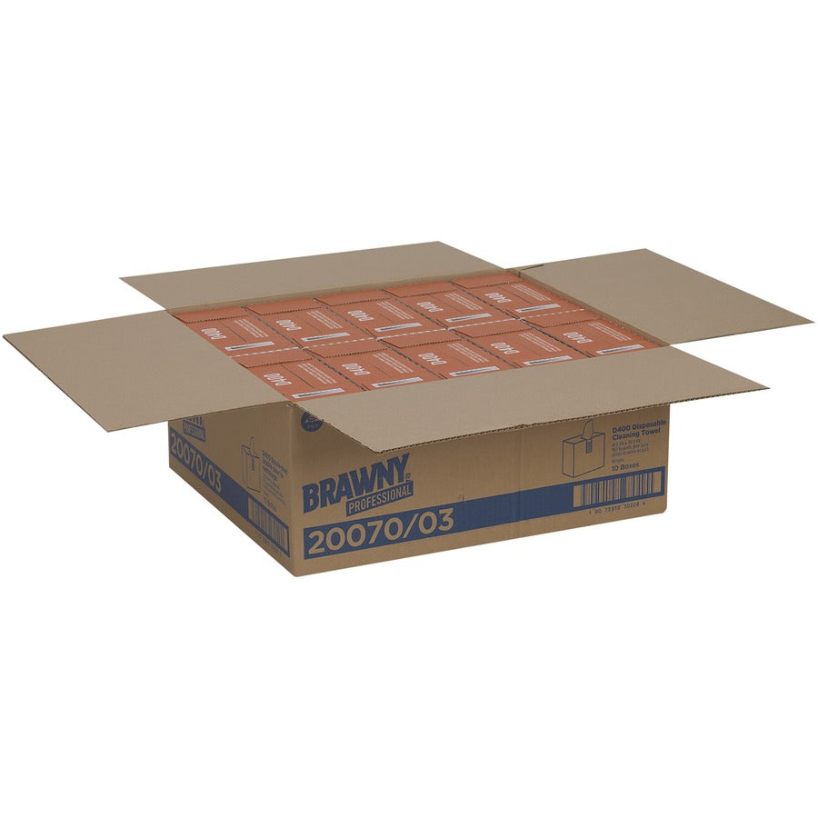 Brawny&reg; Professional D400 Disposable Cleaning Towels - Top