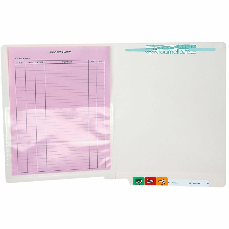 Tabbies Self-adhesive Poly Pockets - For 4 3/4" x 7" Sheet - Clear - Poly - 100 / Box