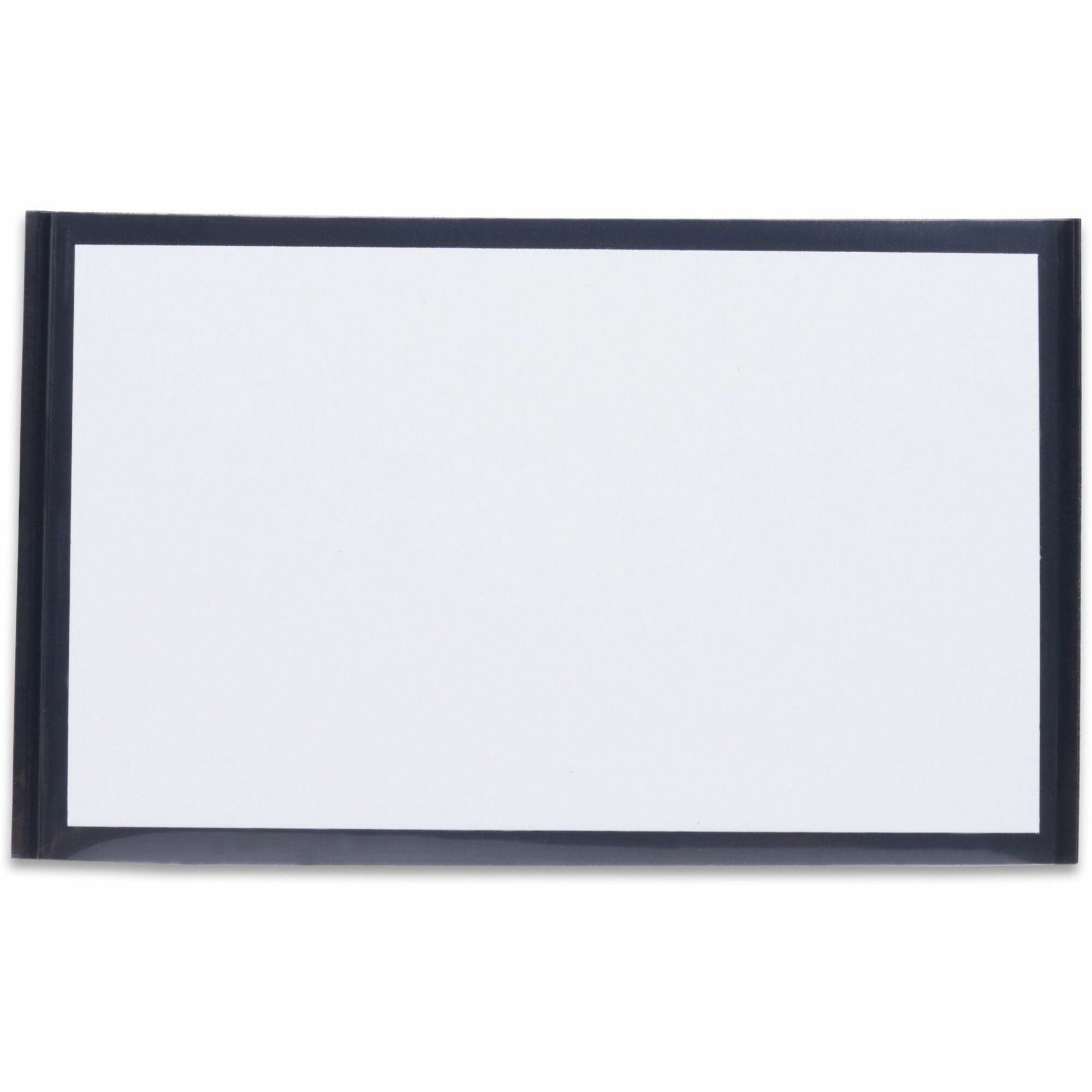 Tatco Label Inserts Magnetic Label Holders - Support 3" x 5" Media - 3.4" Height x 5.4" Width - Vinyl - Black - 10 / Pack