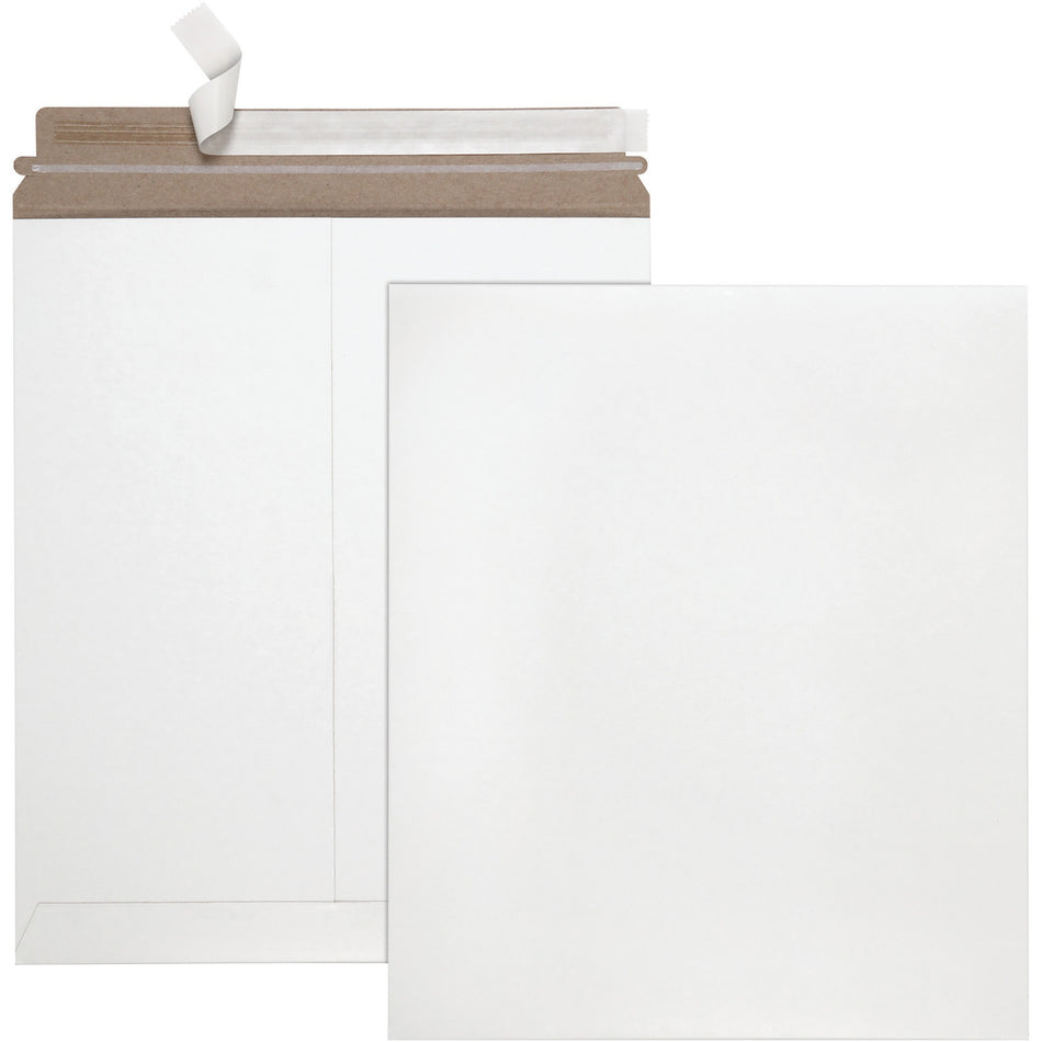 Quality Park Sturdy Fiberboard Photo Mailers - Board - 6" Width x 8" Length - Self-sealing - White - Fiberboard - 25 / Box