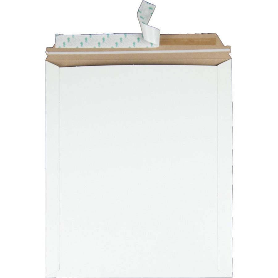 Quality Park Sturdy Fiberboard Photo Mailers - Board - 12 3/4" Width x 15" Length - Self-sealing - White - Fiberboard - 25 / Box