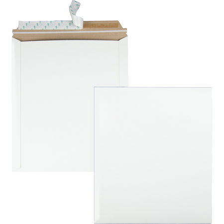 Quality Park Sturdy Fiberboard Photo Mailers - Board - 12 3/4" Width x 15" Length - Self-sealing - White - Fiberboard - 25 / Box