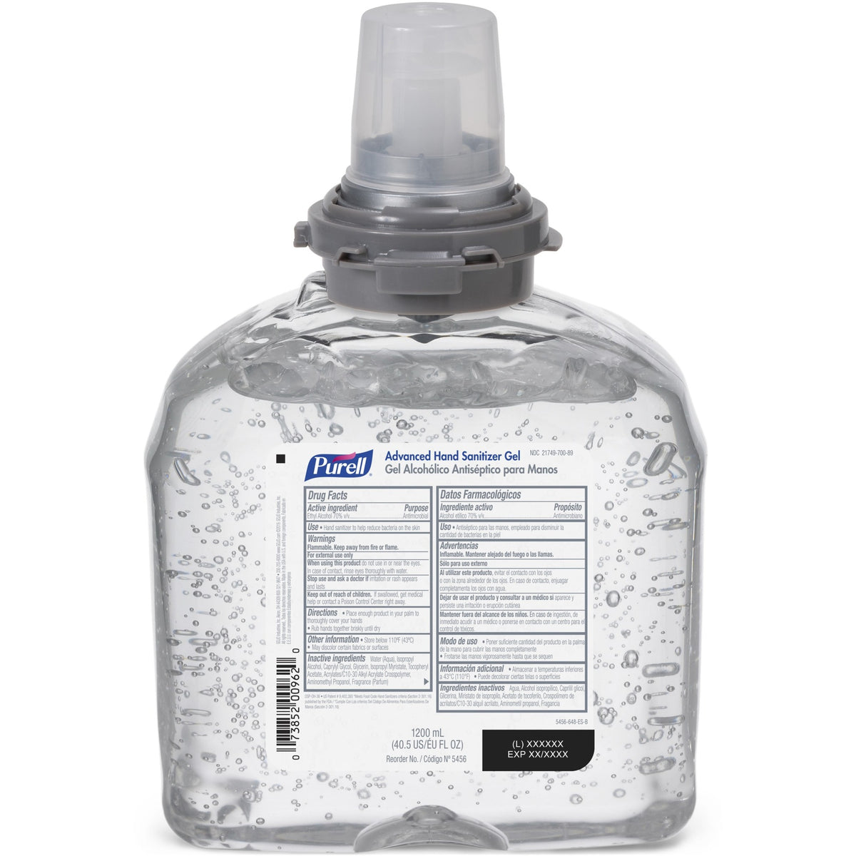 PURELL® Hand Sanitizer Gel Refill - 1.27 quart - Kill Germs - Hand, Skin - Moisturizing - Clear - 1 Each