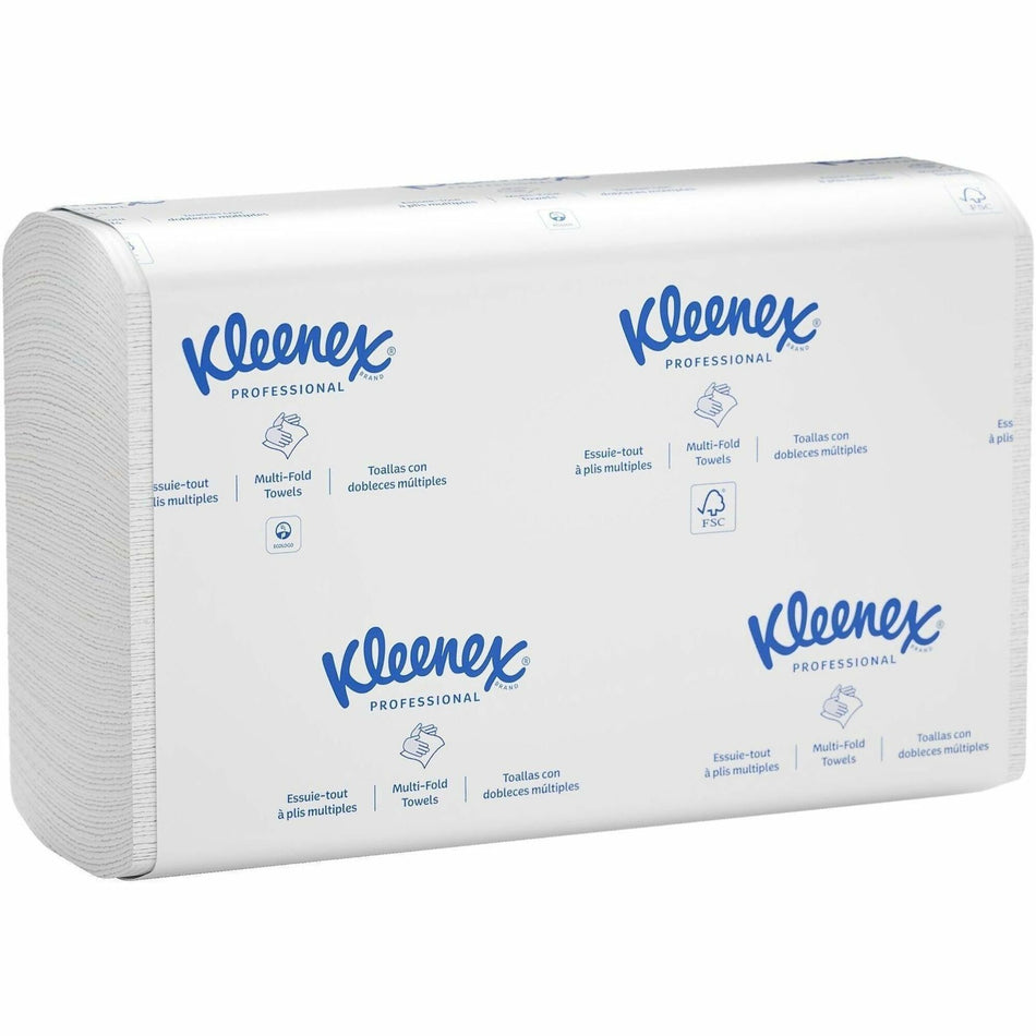 Kleenex® Multi-Fold Towels - 1 Ply - 9.20" Width x 9.40" Length - White - 150/Pack - 8 / Carton