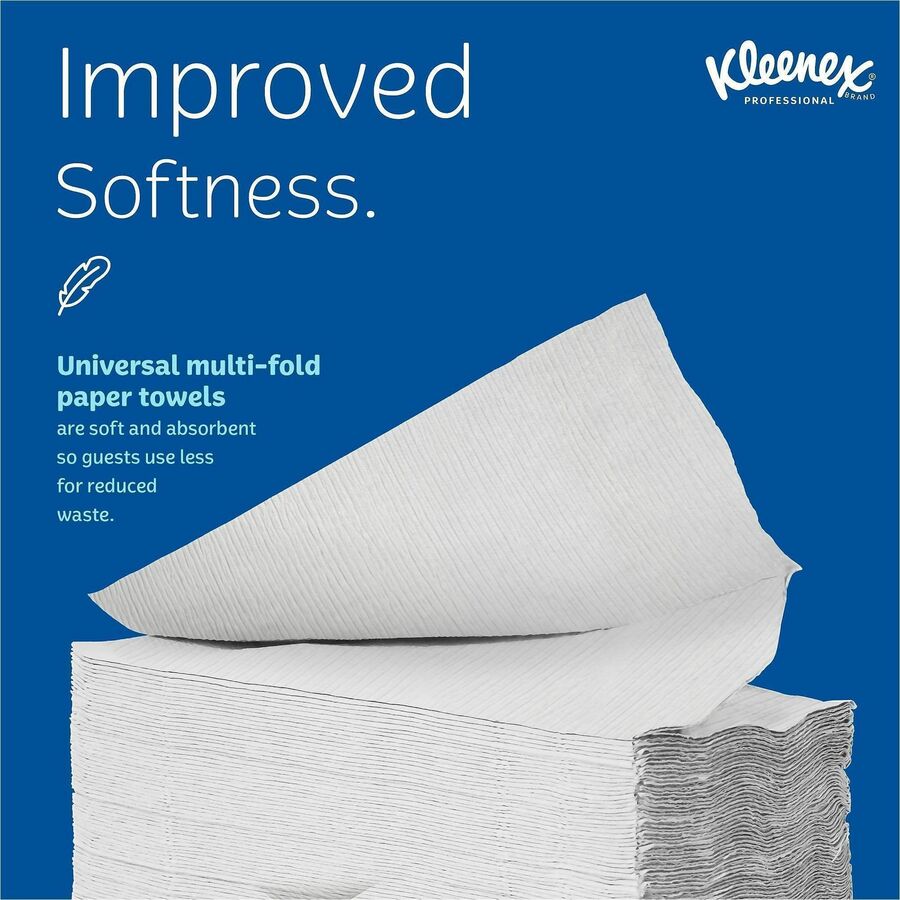 Kleenex® Multi-Fold Towels - 1 Ply - 9.20" Width x 9.40" Length - White - 150/Pack - 8 / Carton