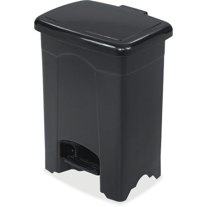 Safco Plastic Step-on Receptacle - 4 Gallon Capacity - Black - Waste Containers & Lids
