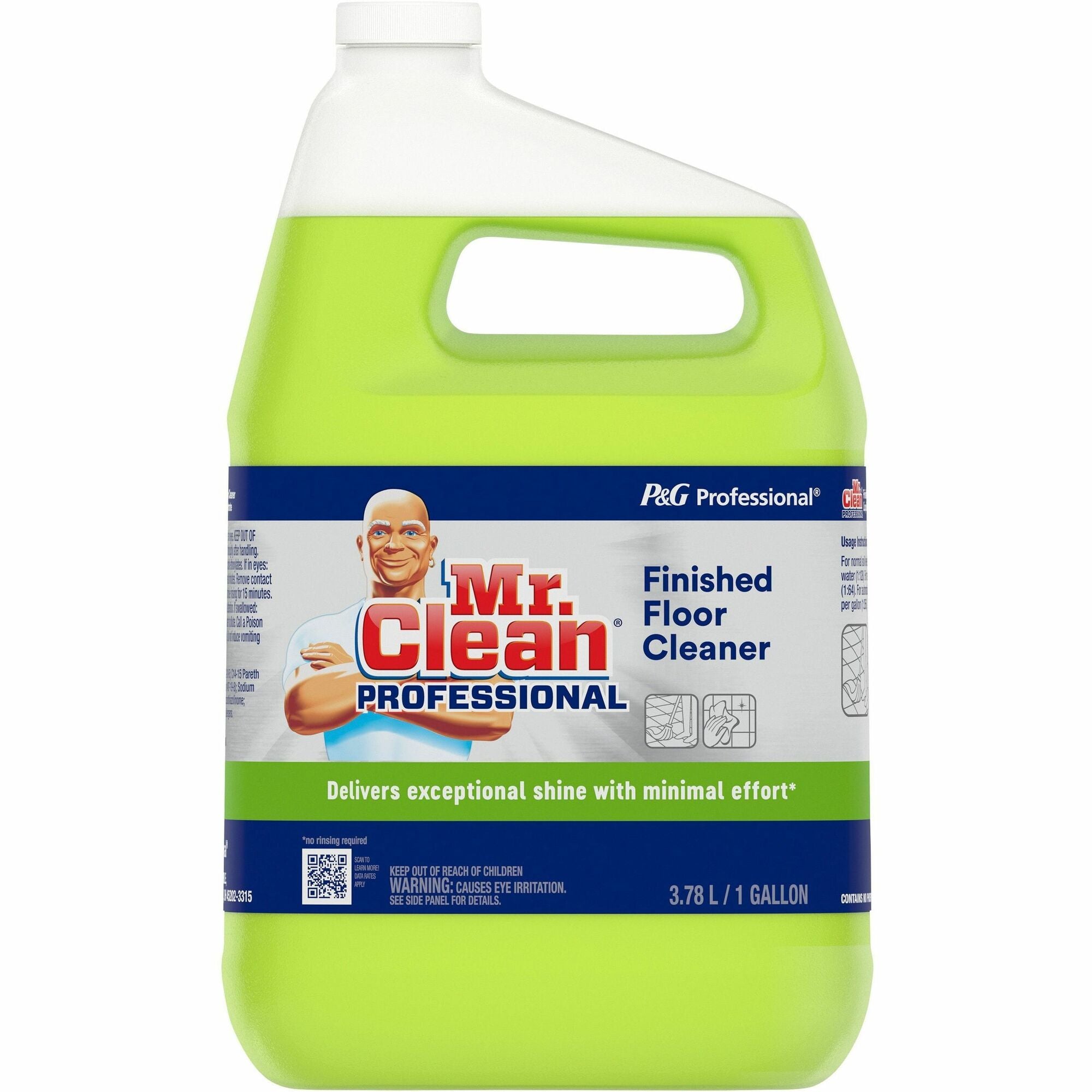 Mr. Clean Professional Finished Floor Cleaner - For Tile - Liquid - 128 fl oz (4 quart) - Residue-free - Yellow - 1 Each