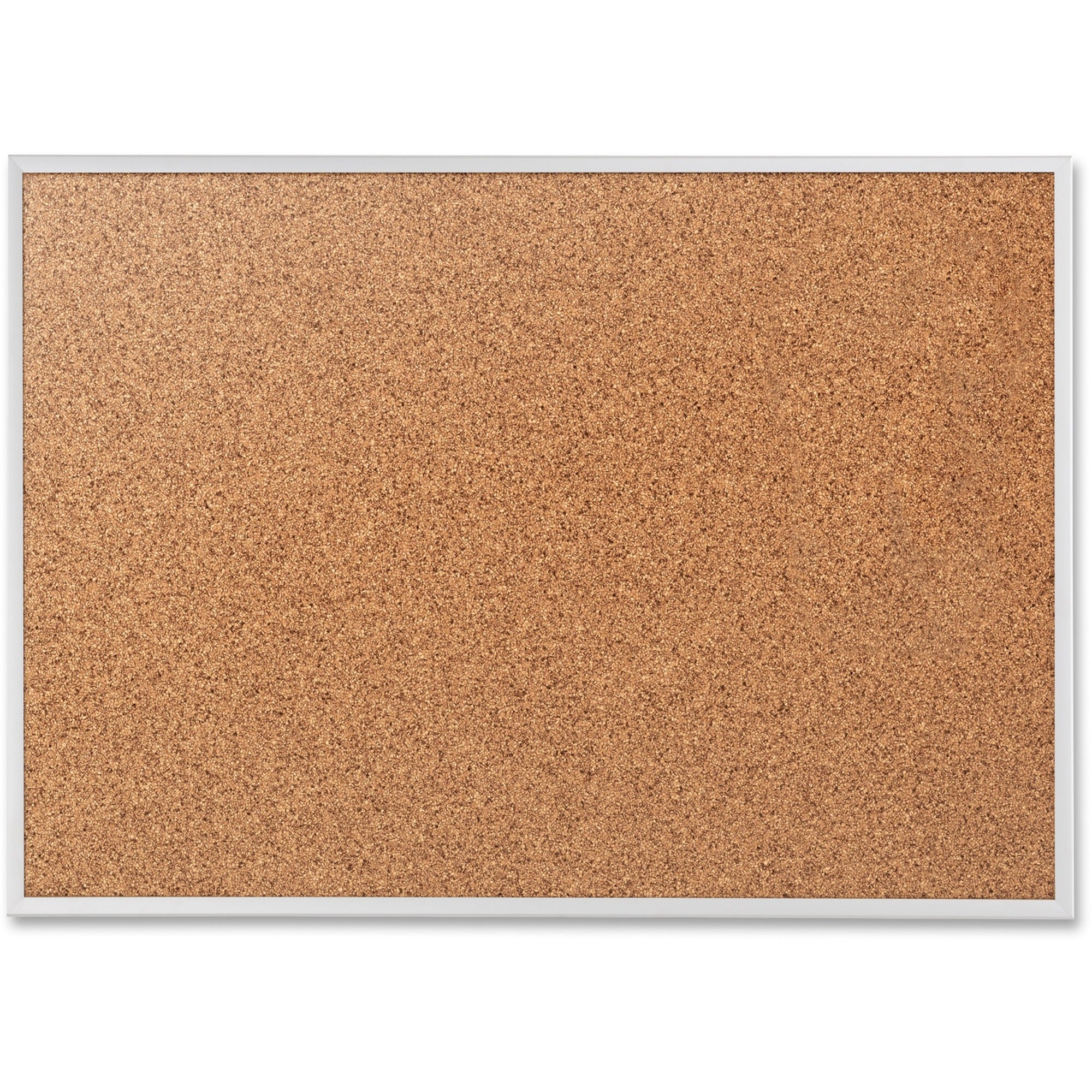 Quartet Classic Series Bulletin Board - 24" Board Height x 36" Board Width - Brown Natural Cork Surface - Heavy-gauge, Self-healing, Heavy Duty - Silver Aluminum Frame - 1 Each