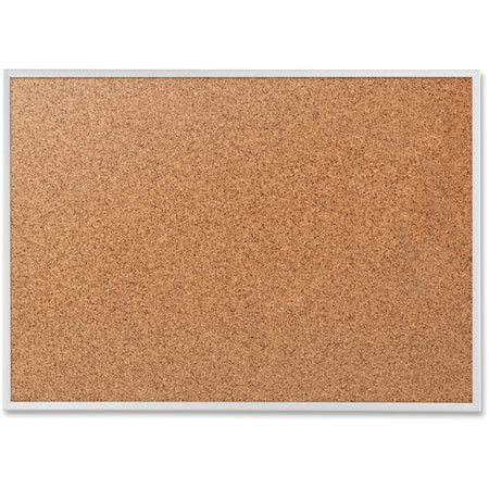 Quartet Classic Series Bulletin Board - 24" Board Height x 36" Board Width - Brown Natural Cork Surface - Heavy-gauge, Self-healing, Heavy Duty - Silver Aluminum Frame - 1 Each