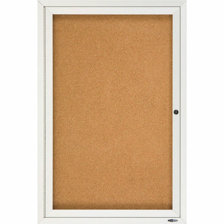 Quartet Enclosed Bulletin Board for Indoor Use - 36" Board Height x 24" Board Width - Brown Natural Cork Surface - Hinged, Self-healing, Shatter Proof, Lock, Durable - Silver Aluminum Frame - 1 Each