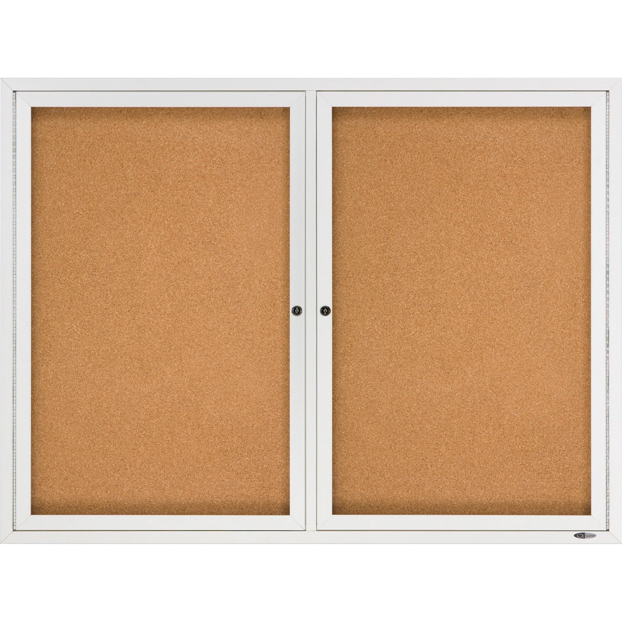 Quartet Enclosed Bulletin Board for Indoor Use - 36" Board Height x 48" Board Width - Brown Natural Cork Surface - Hinged, Self-healing, Shatter Proof, Rounded Corner, Durable - Silver Aluminum Frame - 1 Each