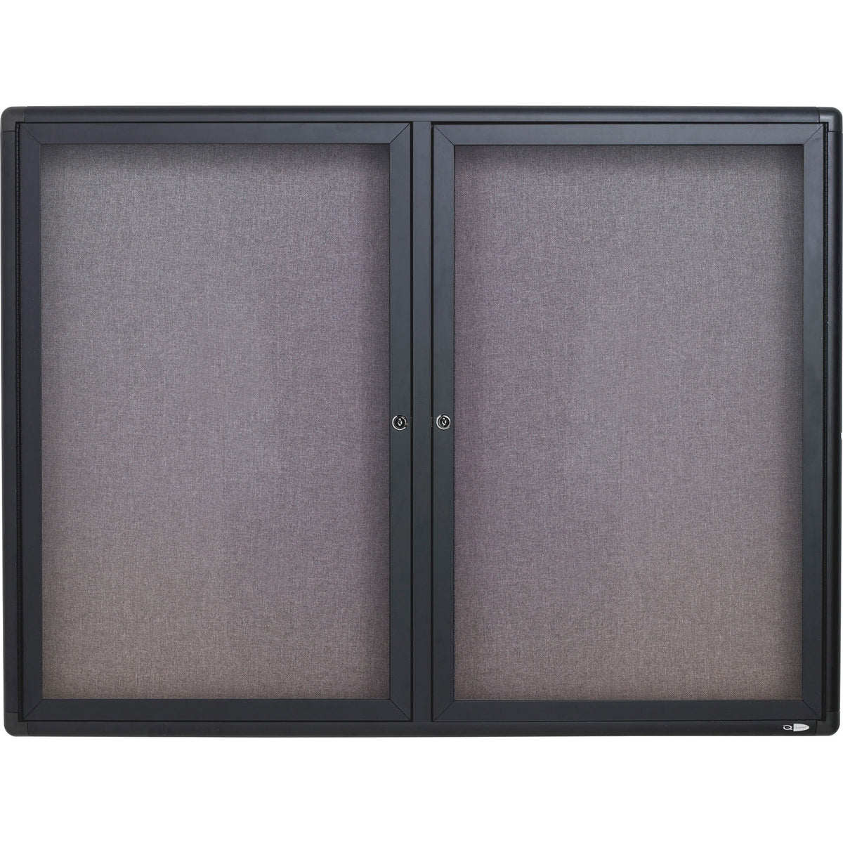Quartet Enclosed Bulletin Board - 36" Board Height x 48" Board Width - Gray Fabric Surface - Hinged, Durable, Shatter Proof, Self-healing - Graphite Frame - 1 Each
