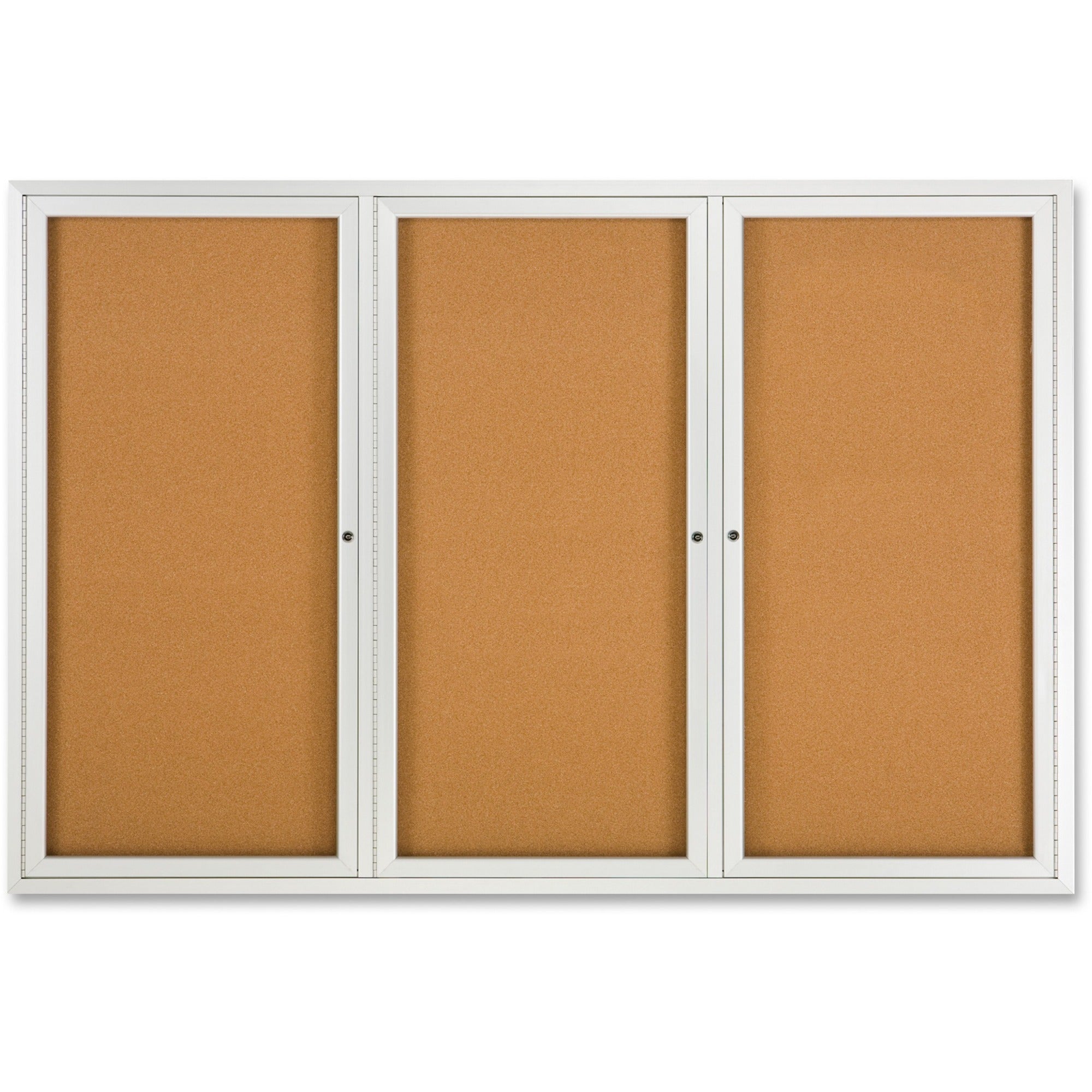 Quartet Enclosed Bulletin Board for Indoor Use - 48" Board Height x 72" Board Width - Brown Natural Cork Surface - Hinged, Self-healing, Shatter Proof, Rounded Corner, Durable - Silver Aluminum Frame - 1 Each