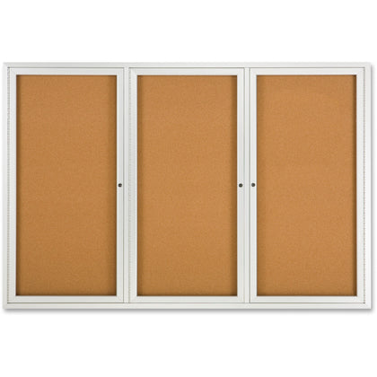 Quartet Indoor Enclosed Bulletin Board - 48’’x72’’ Brown Cork - Durable Aluminum Frame - Boards