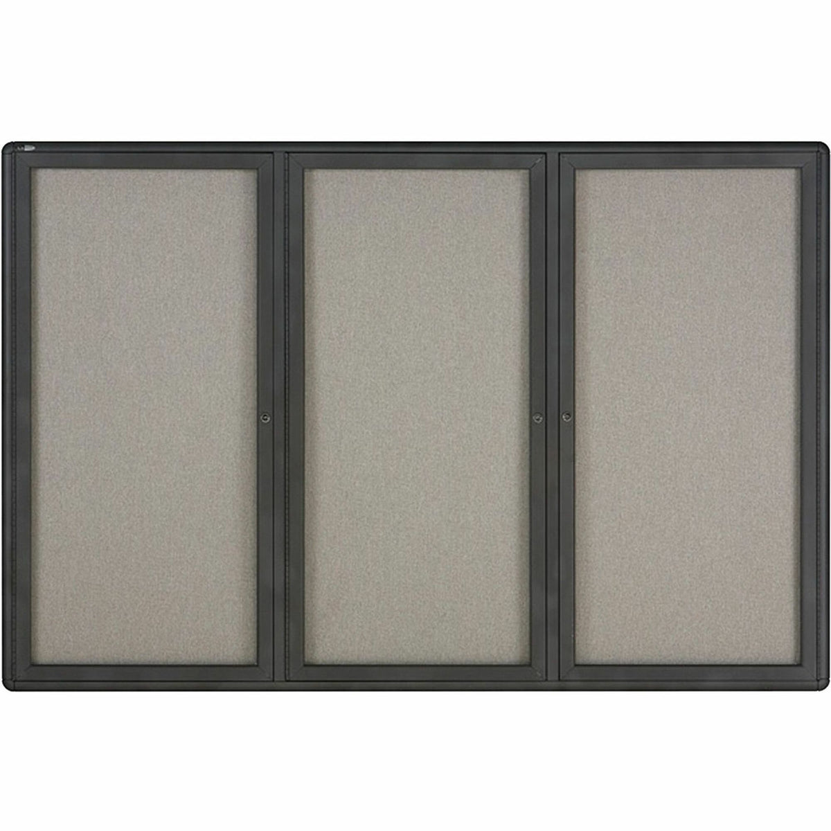 Quartet Enclosed Bulletin Board - 48" Board Height x 72" Board Width - Gray Fabric Surface - Hinged, Durable, Shatter Proof, Self-healing - Graphite Frame - 1 Each