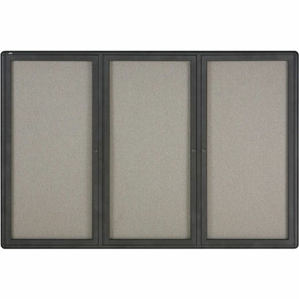 Quartet Enclosed Bulletin Board - 48x72 - Gray Fabric - Durable & Self-healing - Boards