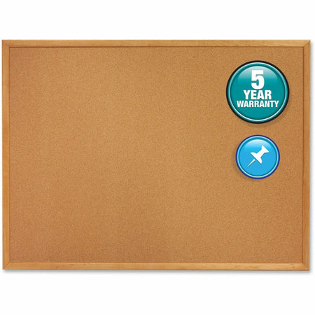 Quartet Classic Series Cork Bulletin Board - 48" Board Height x 96" Board Width - Brown Natural Cork Surface - Self-healing, Flexible, Durable - Oak Frame - 1 Each