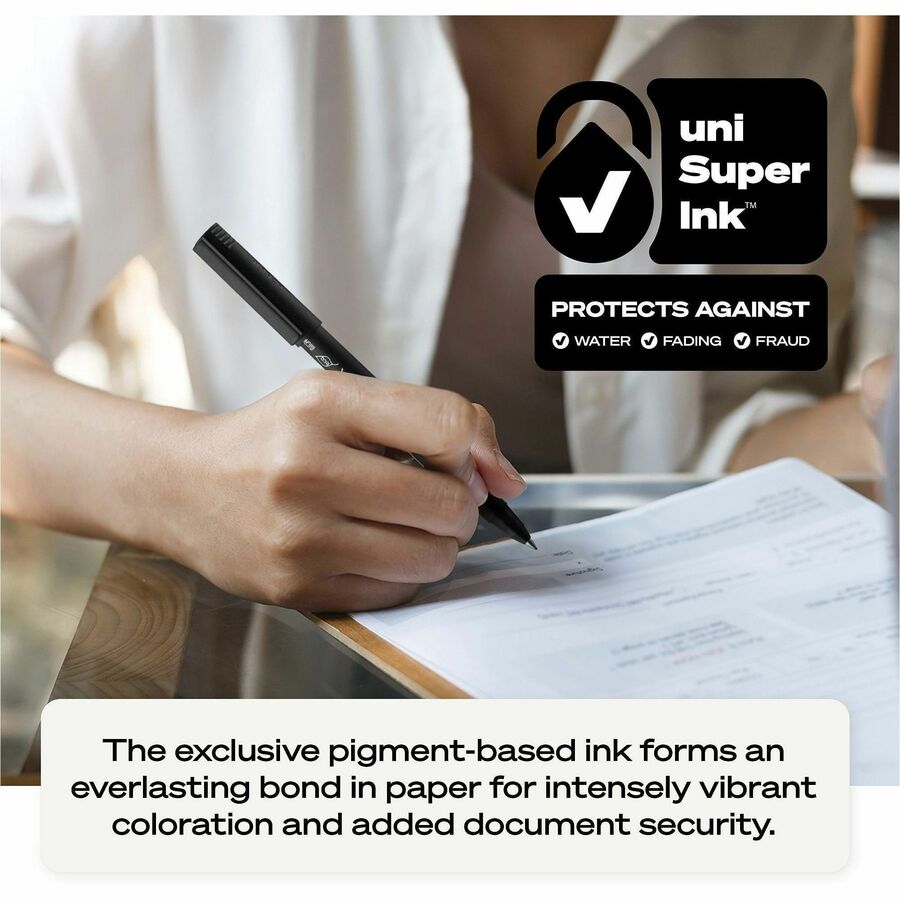 uniball&#8482; Onyx Rollerball Pens - 0.5 mm Micro Pen Point - Blue Ink - 1 Dozen