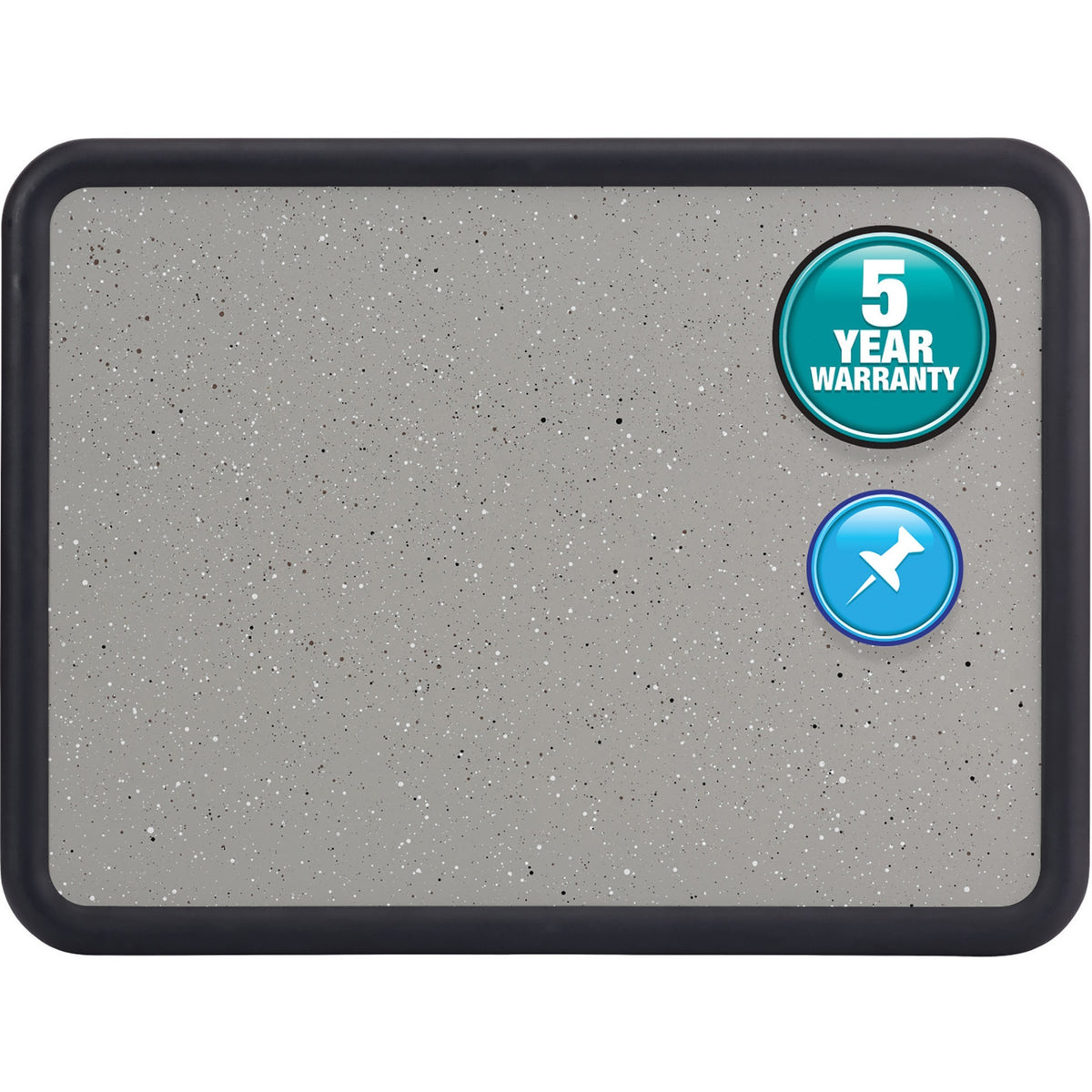 Quartet Contour Bulletin Board - 24" Board Height x 36" Board Width - Faux Granite Surface - Self-healing, Durable - Black Frame - 1 Each