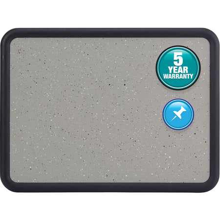 Quartet Contour Bulletin Board - 36" Board Height x 48" Board Width - Faux Granite Surface - Self-healing, Durable - Black Frame - 1 Each
