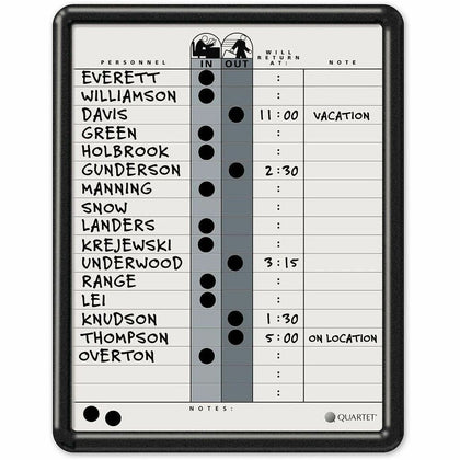Quartet Classic In/Out Board - 14x11’’ Gray Porcelain - Magnetic & Durable - Planning Boards
