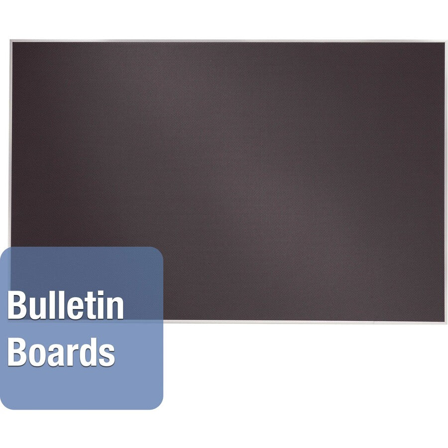 Quartet Oval Office Bulletin Board - 24" Board Height x 36" Board Width - Black Fabric Surface - Frameless, Flexible - Black Frame - 1 Each