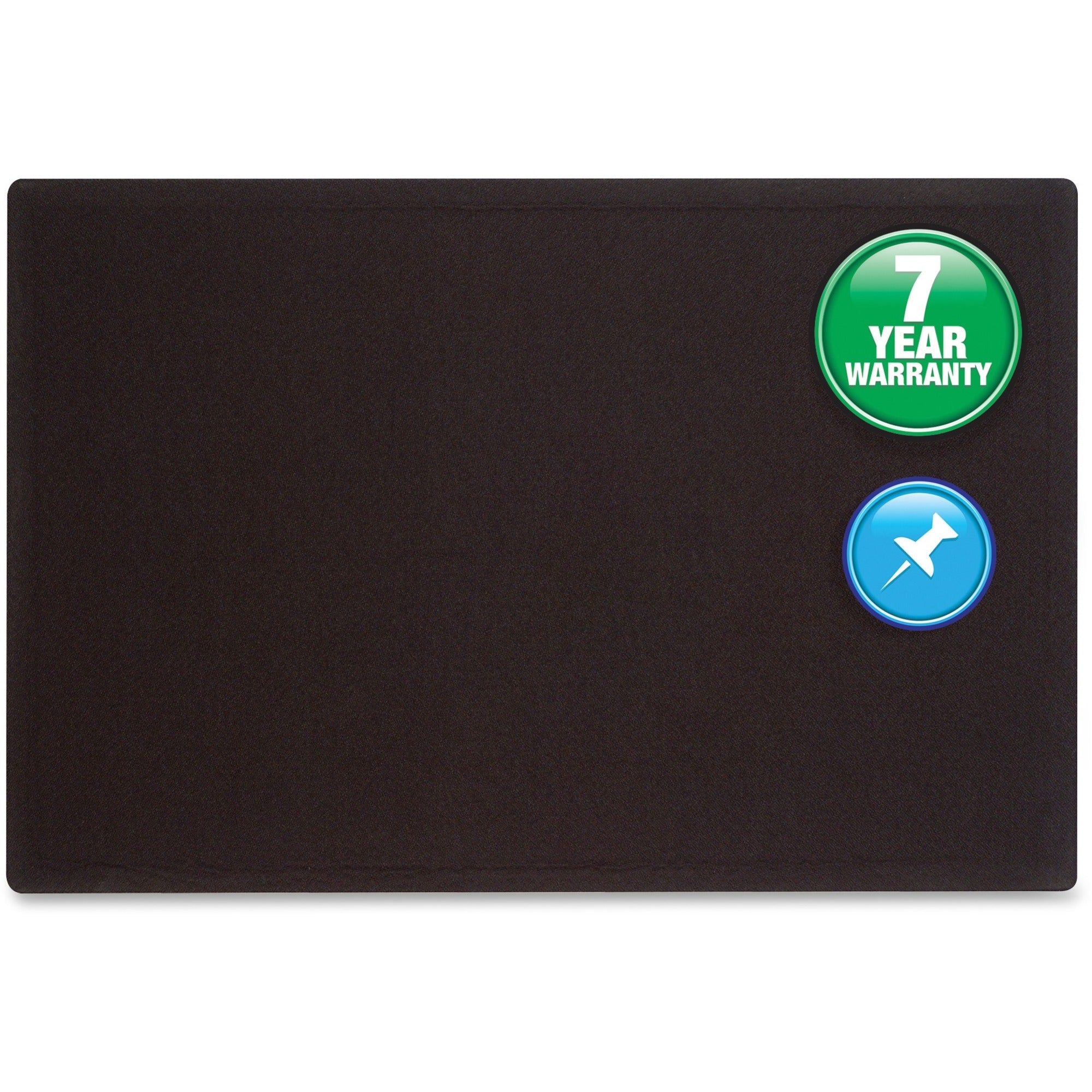 Quartet Oval Office Bulletin Board - 24" Board Height x 36" Board Width - Black Fabric Surface - Frameless, Flexible - Black Frame - 1 Each