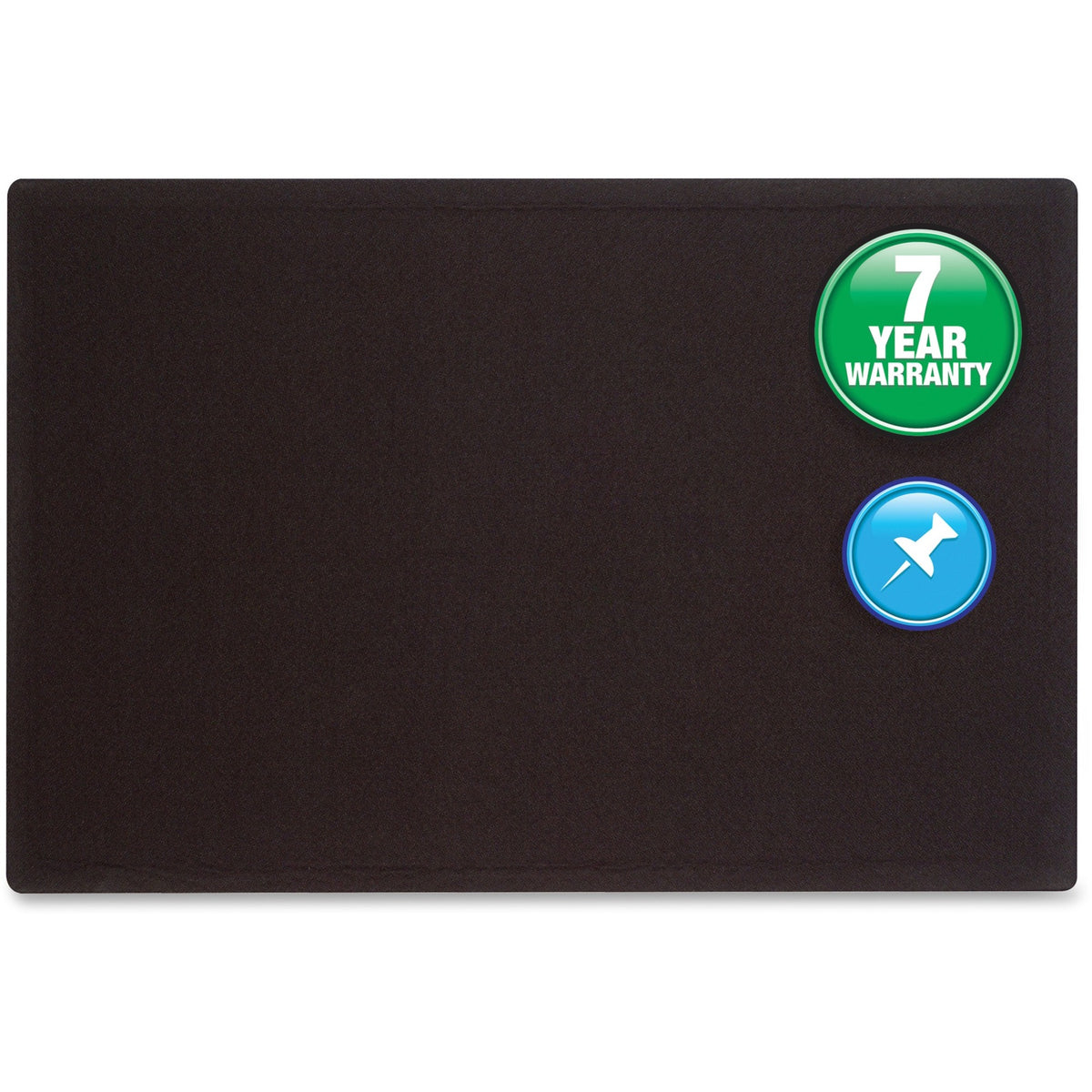 Quartet Oval Office Bulletin Board - 24" Board Height x 36" Board Width - Black Fabric Surface - Frameless, Flexible - Black Frame - 1 Each