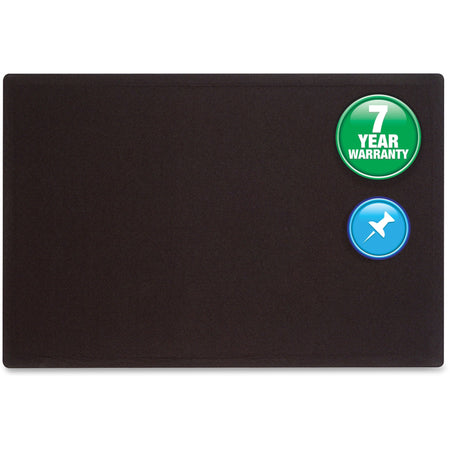 Quartet Oval Office Bulletin Board - 24" Board Height x 36" Board Width - Black Fabric Surface - Frameless, Flexible - Black Frame - 1 Each