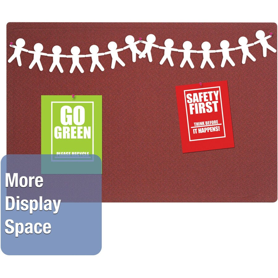 Quartet Oval Office Bulletin Board - 24" Board Height x 36" Board Width - Gray Fabric Surface - Frameless, Flexible - Gray Frame - 1 Each