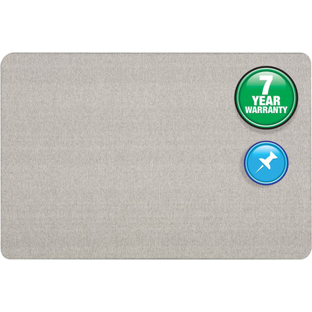 Quartet Oval Office Bulletin Board - 24" Board Height x 36" Board Width - Gray Fabric Surface - Frameless, Flexible - Gray Frame - 1 Each