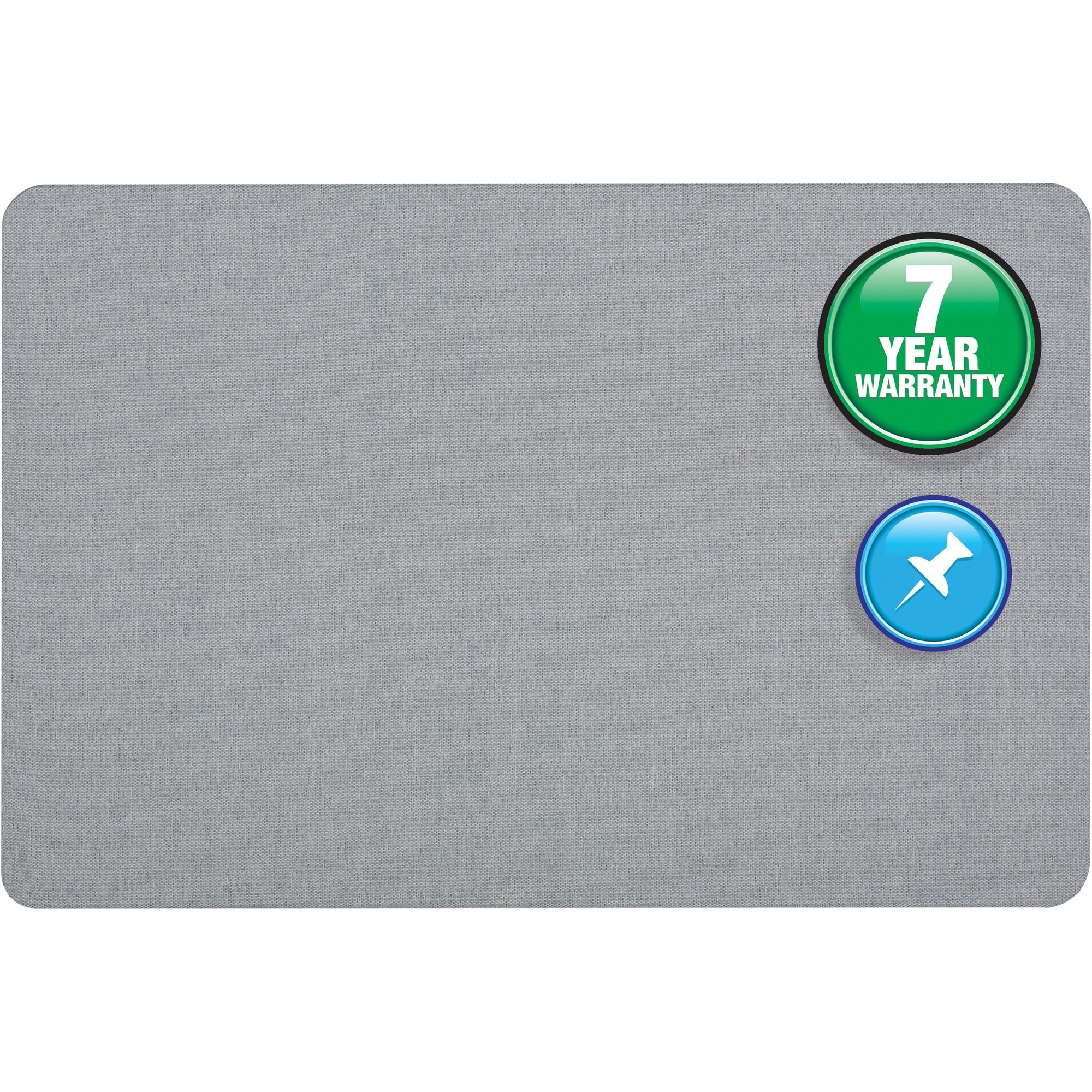 Quartet Oval Office Bulletin Board - 36" Board Height x 48" Board Width - Light Blue Fabric Surface - Frameless, Flexible - 1 Each