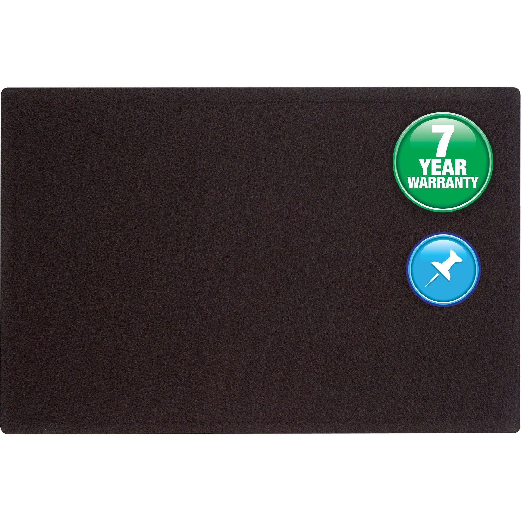 Quartet Oval Office Bulletin Board - 36" Board Height x 48" Board Width - Black Fabric Surface - Frameless, Flexible - Black Frame - 1 Each