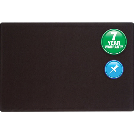 Quartet Oval Office Bulletin Board - 36" Board Height x 48" Board Width - Black Fabric Surface - Frameless, Flexible - Black Frame - 1 Each