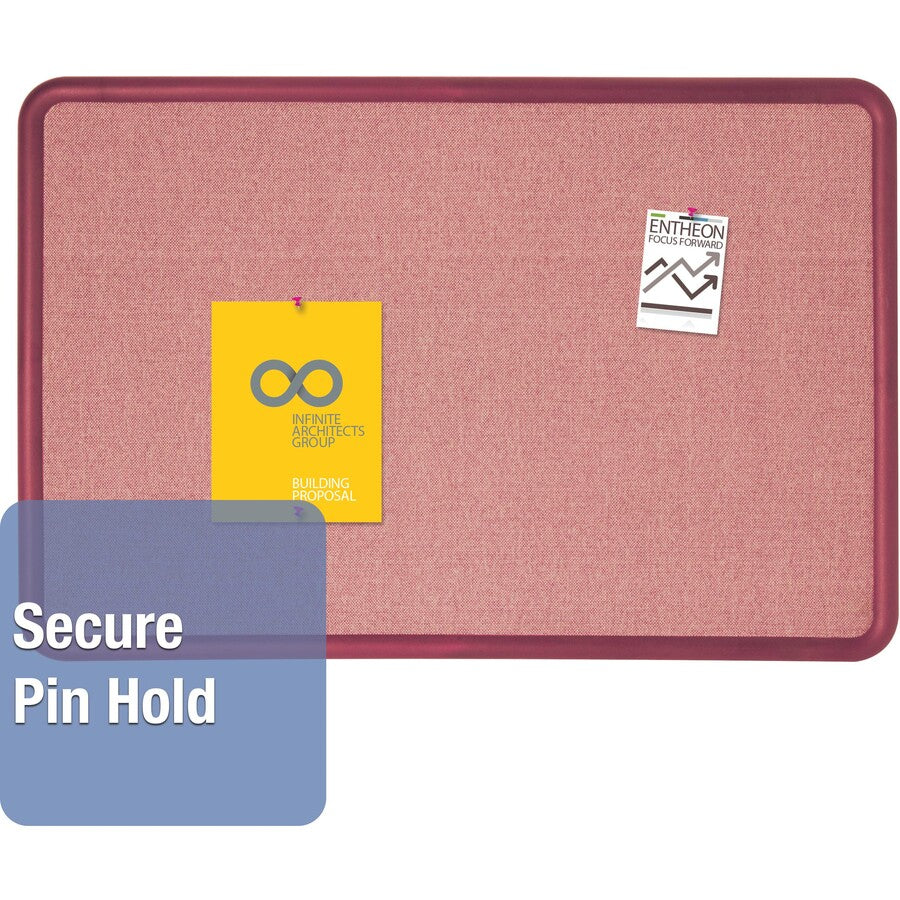 Quartet Contour Bulletin Board - 36" Board Height x 48" Board Width - Blue Fabric Surface - Durable, Self-healing - Navy Frame - 1 Each