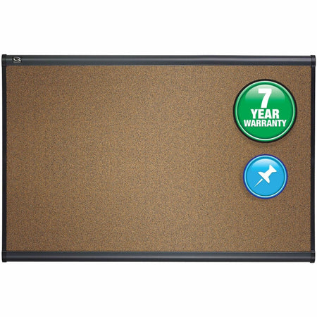 Quartet Prestige Bulletin Board - 24" Board Height x 36" Board Width - Brown Cork Surface - Self-healing, Durable - Graphite Frame - 1 Each