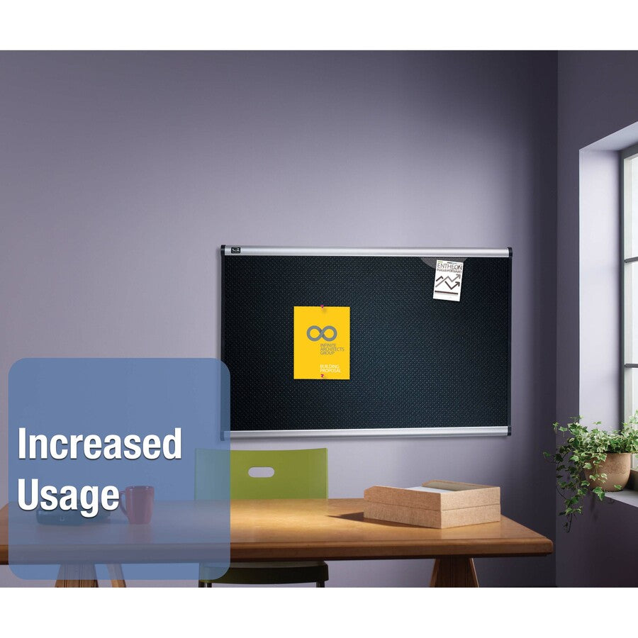 Quartet Prestige Bulletin Board - 36" Board Height x 48" Board Width - Brown Cork Surface - Self-healing, Durable - Graphite Frame - 36" Width - 1 Each