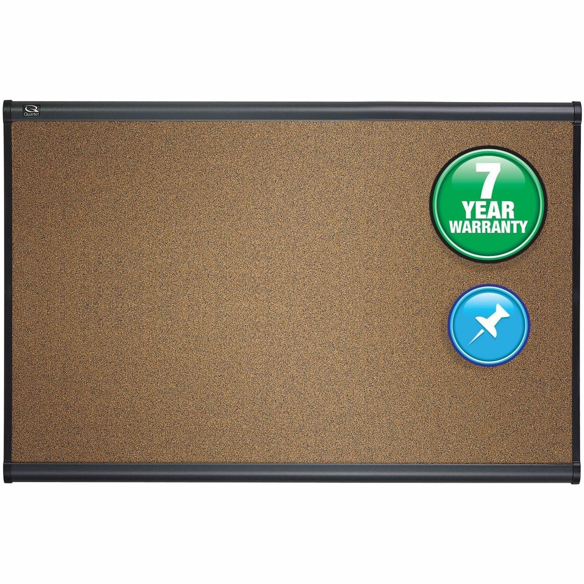 Quartet Prestige Bulletin Board - 36" Board Height x 48" Board Width - Brown Cork Surface - Self-healing, Durable - Light Cherry Frame - 1 Each