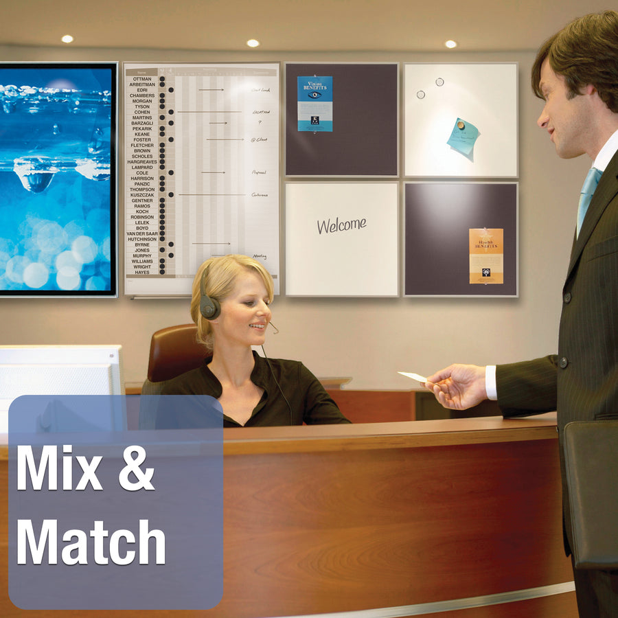 Quartet Matrix Whiteboard - 23" Board Height x 34" Board Width - White Surface - Magnetic, Durable - Silver Aluminum Frame - 1 Each